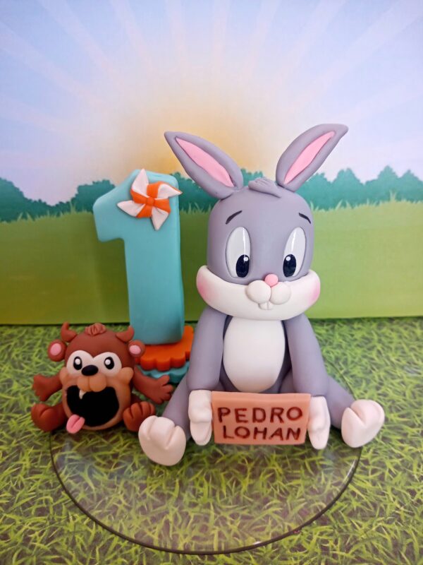 Topo de Bolo Looney Tunes Personalizável