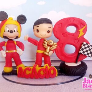 Topo de Bolo Mickey Aventuras sobre Rodas Personalizável